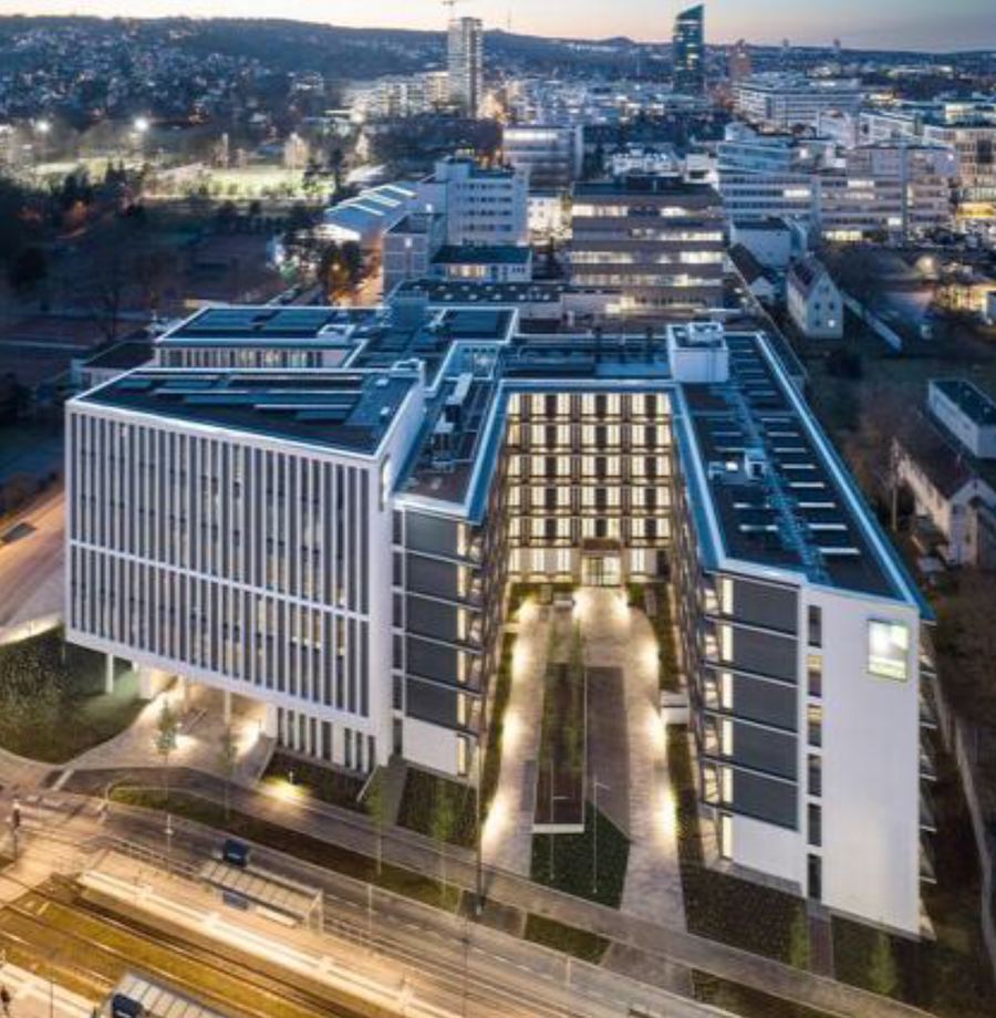 Luftansicht der Wohn- und Geschäftsanlage Campo Novo in Stuttgart